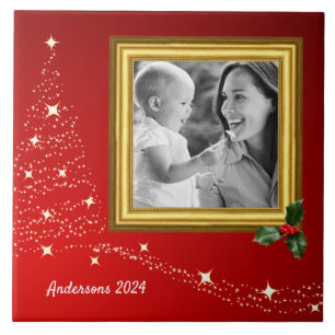 Christmas Family Photo Tile / personalised