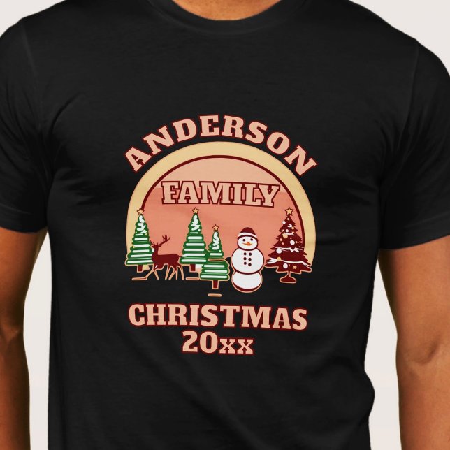 Christmas family retro vintage editable text T-Shirt (Creator Uploaded)