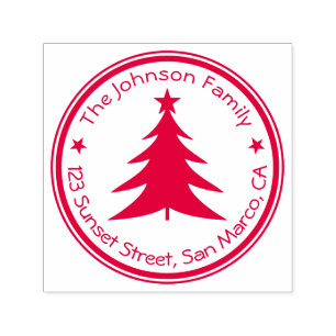 Christmas Family Return Address   Personalizable Self-inking Stamp