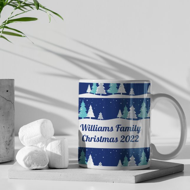 Christmas Family Reunion Beautiful Winter Monogram Coffee Mug (Creator Uploaded)