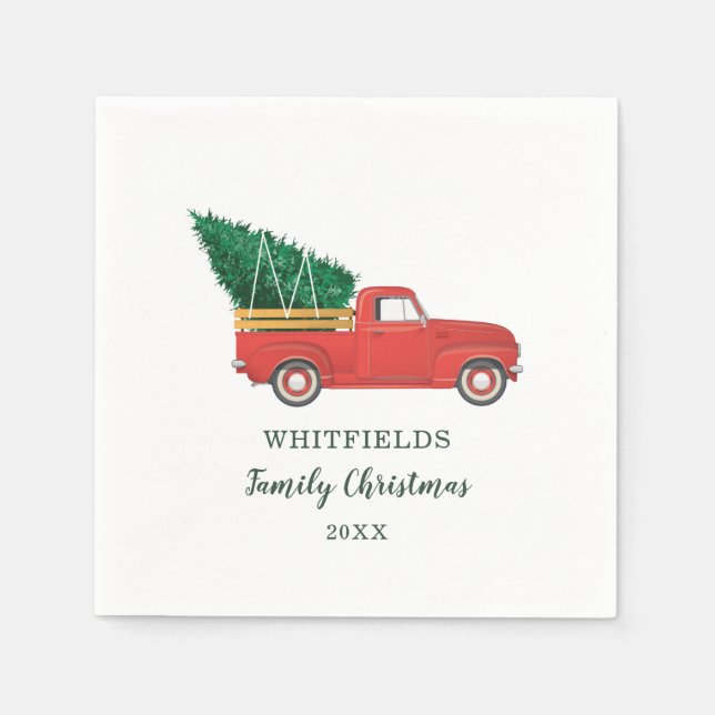 Christmas Family Reunion Custom Holiday Paper Napkin (Front)