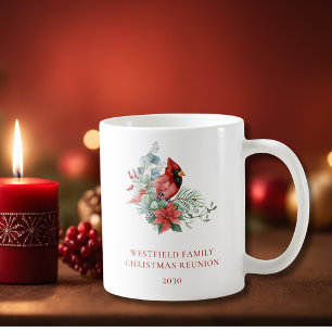 Christmas Family Reunion Red Cardinal Coffee Mug
