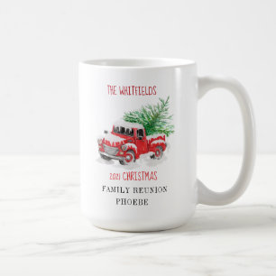 Christmas Family Reunion Red Truck Custom Coffee Mug