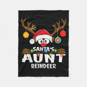 Christmas Family Santa's Aunt Reindeer Pajama  Fleece Blanket