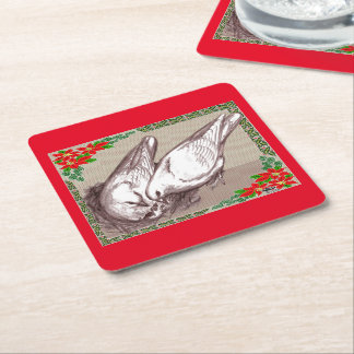 Christmas Family Square Paper Coaster