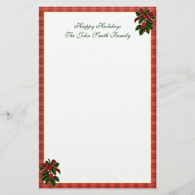 Christmas Family Stationery (Front)