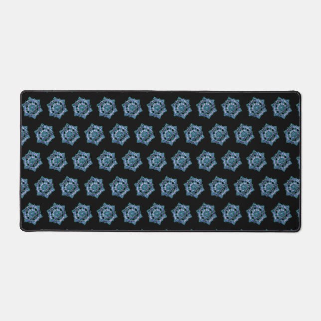 Christmas Fancy Artistic Snowflake Pattern Holiday Desk Mat (Front)