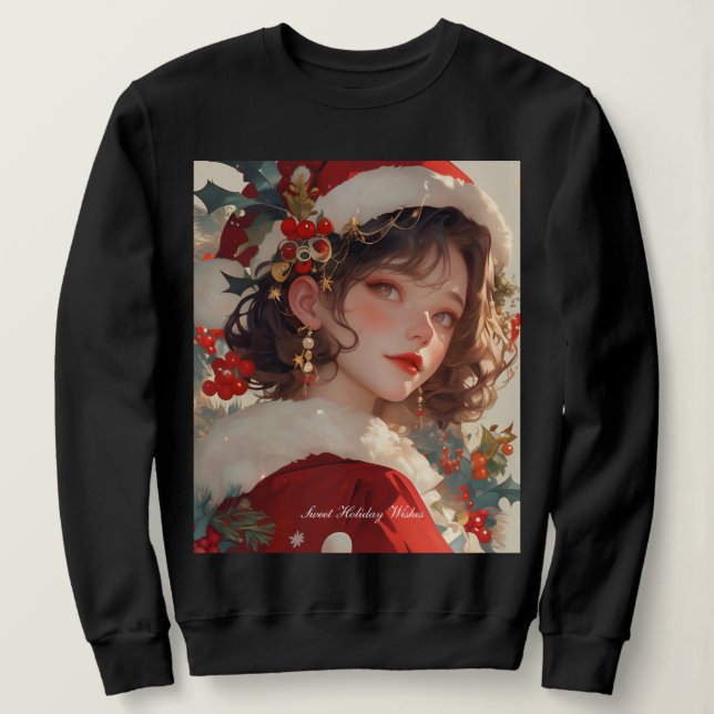 Christmas Fantasy: Romantic Woman Basic Sweatshirt (Design Front)