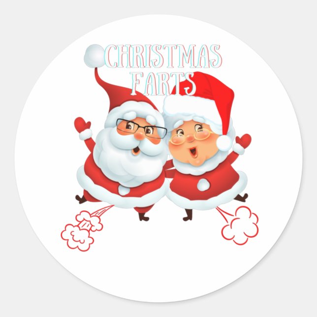 Christmas Farts Classic Round Sticker (Front)