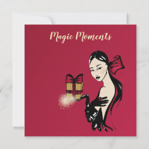 Christmas Fashion Illustration with parcel Holiday Card