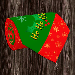 Christmas fashion tie, Ho Ho Ho, Santa, Snowflakes Tie