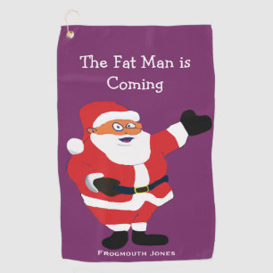 Christmas Fat Man Santa Office Humour Funny Joke Golf Towel