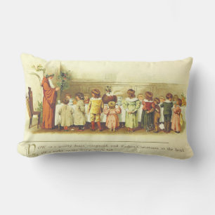 Christmas Father Christmas with happy children 3 Lumbar Cushion