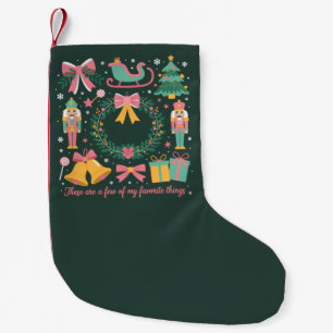 Christmas Favorite Things Coquette Nutcracker Pink Small Christmas Stocking