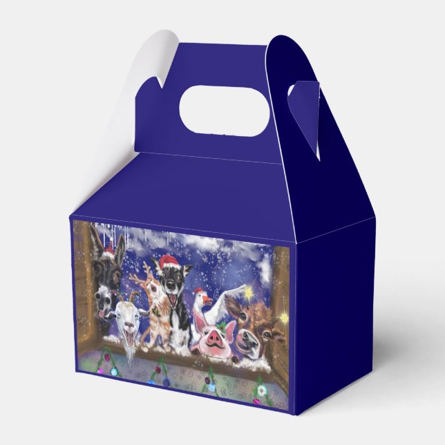 Christmas Favour Box Gift Funny Animal Party (Back Side)