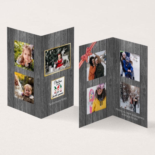 Christmas Favourite Gnomies Old Wood Family Photo  (Inside and Outside)