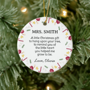Christmas Favourite Teacher Appreciation Ceramic Tree Decoration