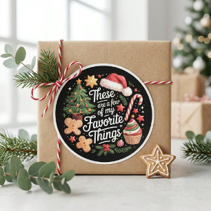 Christmas Favourite Things with Gingerbread Santa Classic Round Sticker