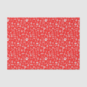 Christmas Favourites Red Santa Elf Reindeer Festiv Tissue Paper