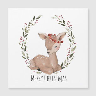 Christmas Fawn Wreath Customizable Card