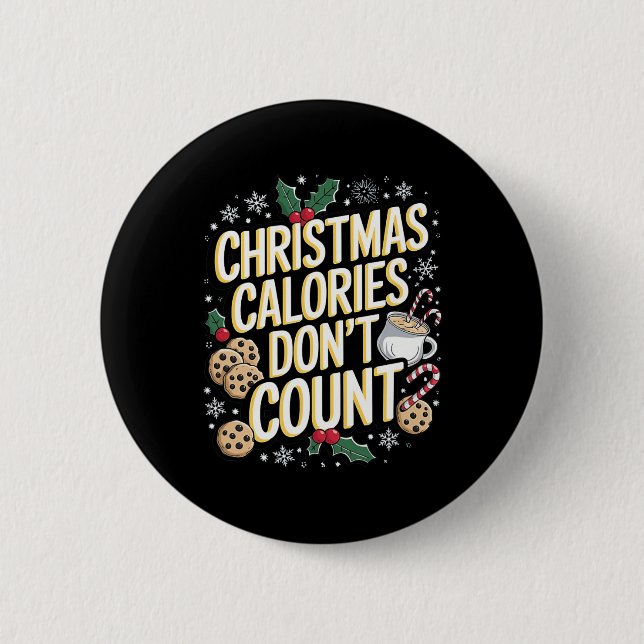 Christmas Feasting Tee - Holiday Indulgence  6 Cm Round Badge (Front)