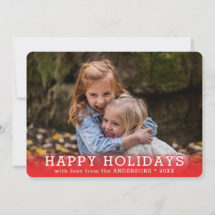 Christmas Feathered Edge Elegant Photo Holiday Card