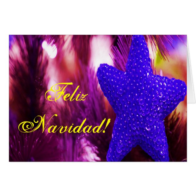 Christmas Feliz Navidad Blue Star II (Front Horizontal)