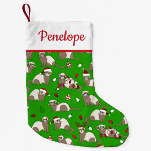 Christmas Ferret Custom Name Small Christmas Stocking