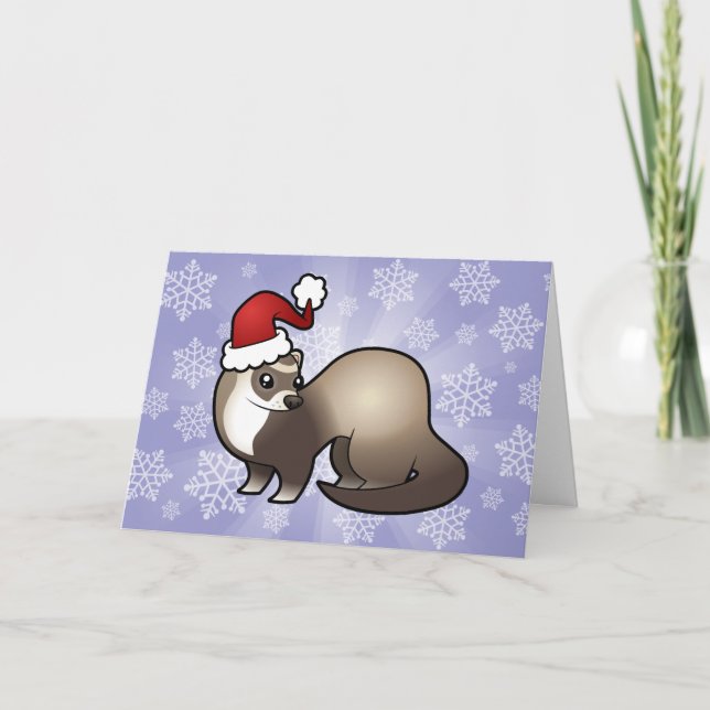 Christmas Ferret Holiday Card (Front)