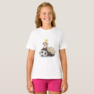 Christmas Ferret with Soccer Ball T-Shirt