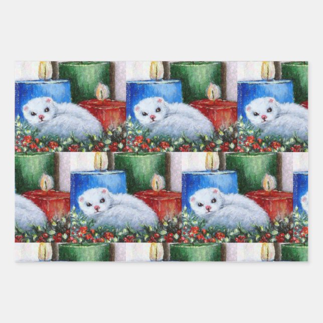 Christmas Ferret Wrapping paper from Original Art (Front)