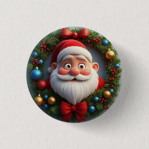 Christmas Festive Cartoon Santa Claus 3 Cm Round Badge