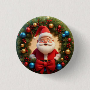 Christmas Festive Cartoon Santa Claus 3 Cm Round Badge