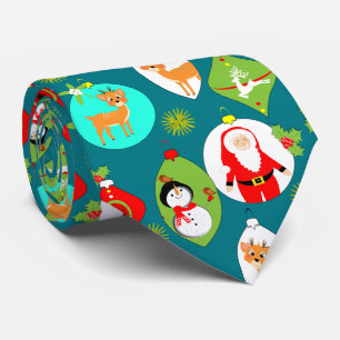 Christmas Festive Cute Baubles Pattern Tie