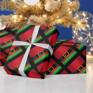 Christmas Festive Cute Elf Outfit Inspirivity Wrapping Paper
