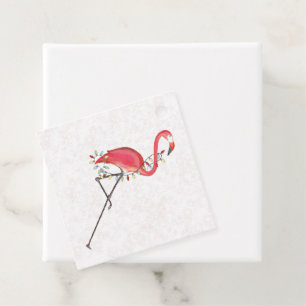 Christmas Festive Cute Flamingo String Lights Favour Tags