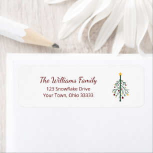 Christmas Festive Evergreen Tree Return Address