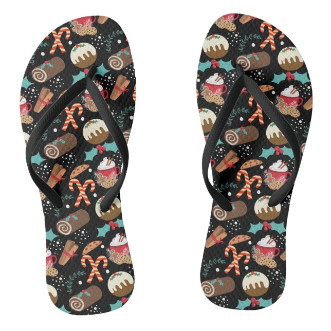 Christmas festive foodie jandals (Footbed)