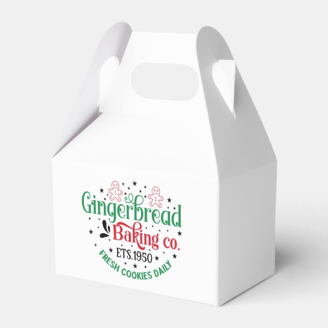 Christmas festive Gingerbread baking company Favour Box (Front Side)