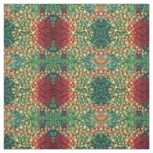 Christmas Festive Gold Stars Abstract Fabric