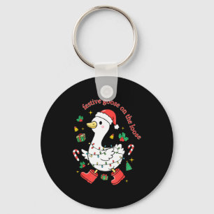 Christmas Festive Goose On The Loose Silly Goose X Key Ring