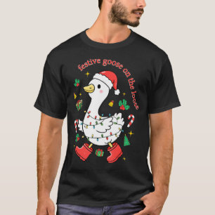 Christmas Festive Goose On The Loose Silly Goose X T-Shirt