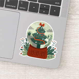 Christmas festive ho ho ho snow globe sticker