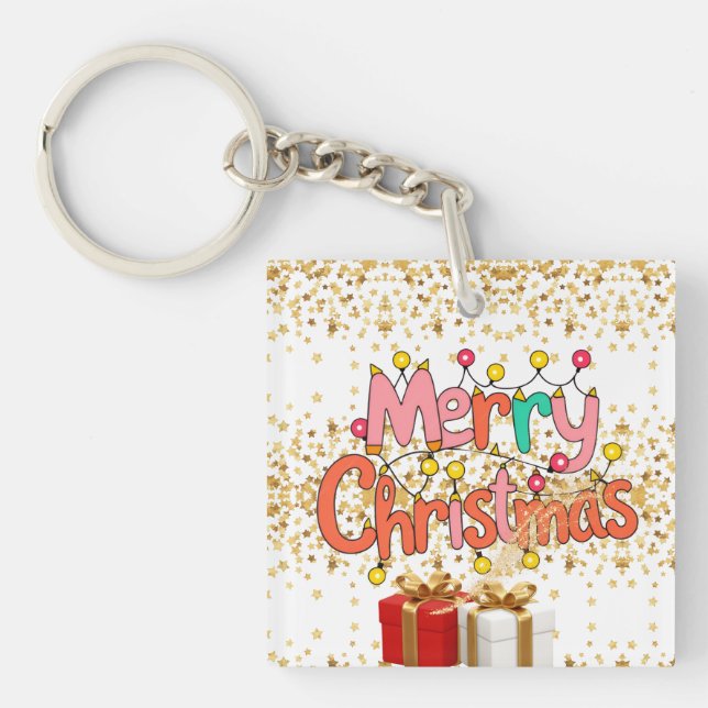Christmas Festive Holiday Decoration  Key Ring (Front)