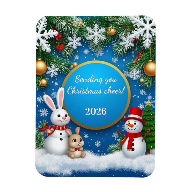 Christmas Festive Holiday Scene Magnet (Vertical)