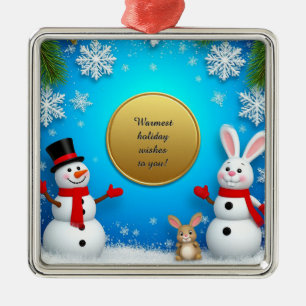 Christmas Festive Holiday Scene Metal Tree Decoration