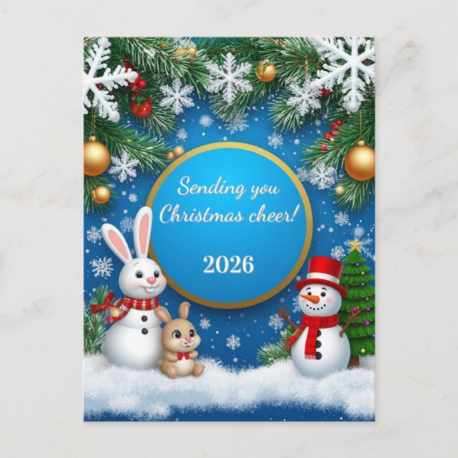 Christmas Festive Holiday Scene Postcard (Front)
