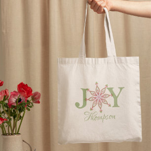 Christmas Festive Joy Typography Whimsical Tote Bag