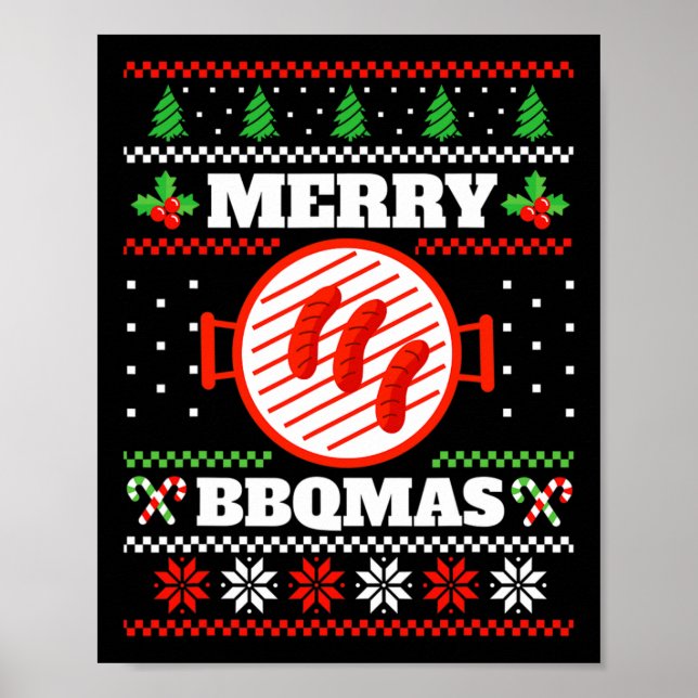 Christmas Festive Pattern Advent Byrbecue Grill  Poster (Front)