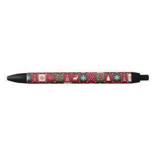 Christmas festive pattern black ink pen